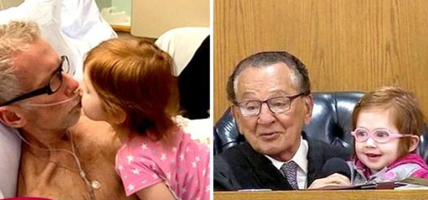 Richter bittet kleines Mädchen, ihrer Mutter nach Anhörung der Zeugenaussage das Urteil zu verkünden